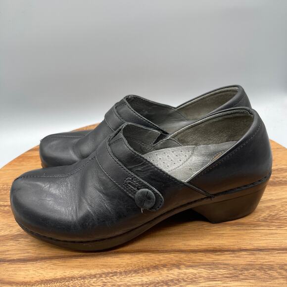 Dansko Solstice Clogs Womens Size 10.5 / 41 Black Leather Casual Comfort Slip On - Picture 3 of 8